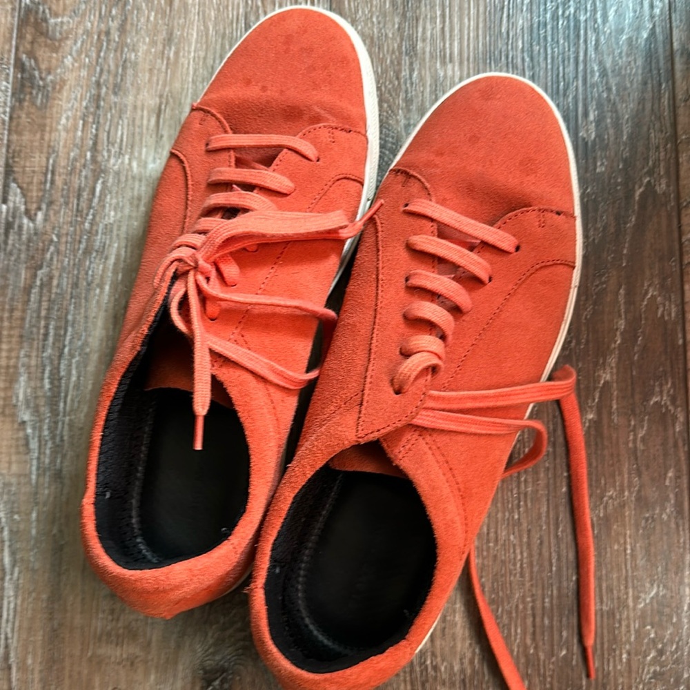 Orange suede shoes